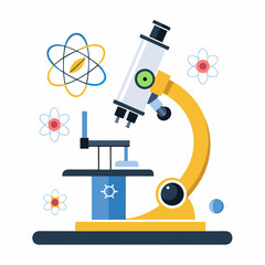 Stylish Microscope Vector for Classroom and Learning Themes