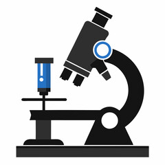 Black-and-Yellow Microscope Illustration for Digital Use