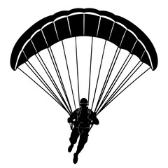 paraglider silhouette on black