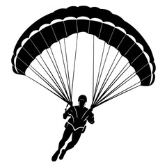 Parachutist Silhouette Vector for Adventure and Sports Designs