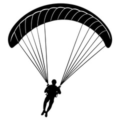 paraglider silhouette on black