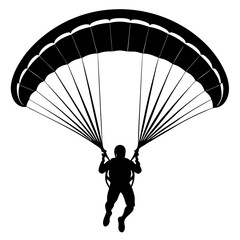 Parachutist Silhouette Vector for Adventure and Sports Designs