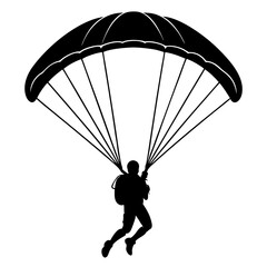 paraglider silhouette on black