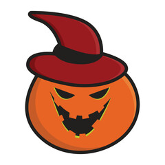vector illustration of smiling halloween pumpkin