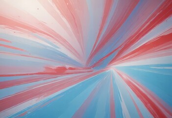 Fototapeta premium a vibrant abstract painting with bold red and blue lines radiating outwards, creating a sense of movement and energy.