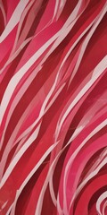 a vibrant abstract pattern composed of overlapping red and white stripes, creating a dynamic and visually striking composition.