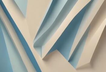 a geometric abstract composition of intersecting lines and shapes in shades of blue and beige, creating a visually striking and dynamic pattern.