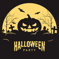 halloween party card background template vector