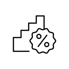 tax rising thin outline icon vector design good for web or mobile app