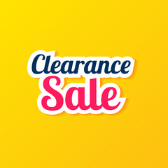 Sticker style clearance sale yellow background. - Vector.