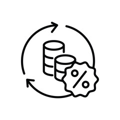 tax payroll thin outline icon vector design good for web or mobile app