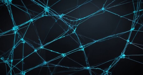 The image presents a complex network of interconnected lines and points, creating a striking visual effect. The lines, varying in thickness and color, are arranged in a