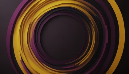 a circular pattern composed of concentric circles in various shades of yellow, purple, and black, creating a visually striking and abstract design.