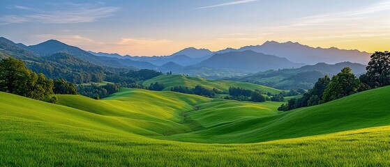 Fototapeta premium Breathtaking Mountain Valley Sunset View