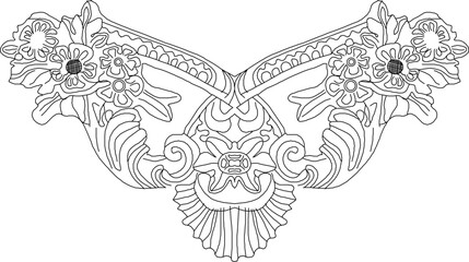 Obraz premium Sketch vector illustration silhouette design ornament classical ethnic vintage traditional european