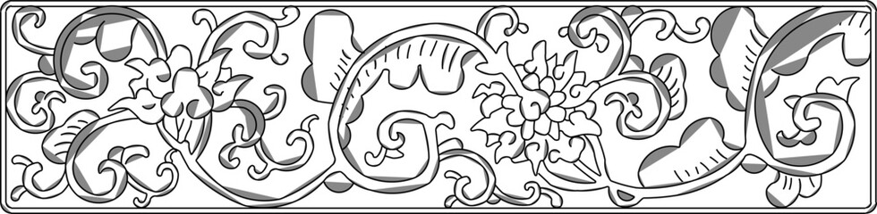 Sketch vector illustration silhouette design icon logo symbol ornament engraving vintage classic ethnic traditional floral animal modern china 