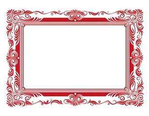 old wide ornamental baroque blank ancient picture frame cut out
