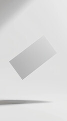 A floating business card mockup showcases sleek, minimalist design against soft background, perfect for branding and professional presentations