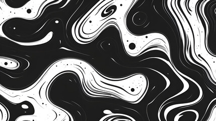 Fototapeta premium Black and white liquid swirls dance across this modern marble background,Abstract Backgroung Jupiter Surface. Hand Drawn Marbel Pattern,