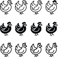 Graceful Hens Minimalist Drawings