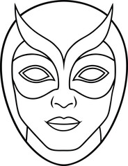 Unique Mask Symbols Artistic Line Art
