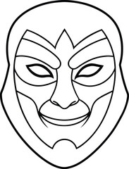 Unique Mask Symbols Artistic Line Art