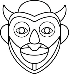 Unique Mask Symbols Artistic Line Art