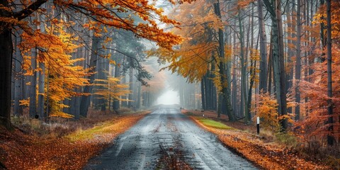 Stunning Woodland Pathway in Fall Hues