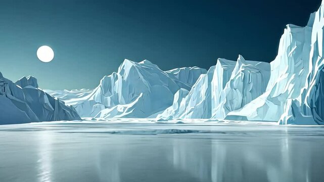 Arctic Landscape Under a Full Moon