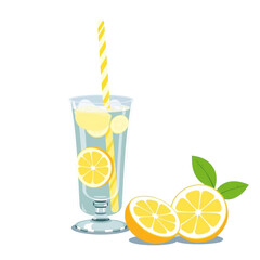 Glass of lemon juice or lime icon (png)