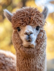 Obraz premium A close-up portrait reveals the soft, fluffy texture and endearing facial features of a gentle creature.