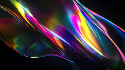 Abstract rainbow black background design, 3d rendering	
