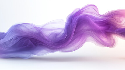 Fototapeta premium Abstract flowing purple and pink smoke on a white background.