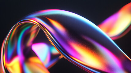 Abstract rainbow black background design, 3d rendering
