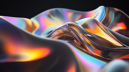 Abstract rainbow black background design, 3d rendering
