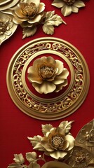 Gold Flowers & Circle.