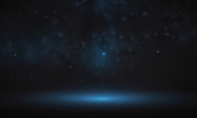 Naklejka premium a dark, starry night sky with a bright blue glow at the bottom center, creating a sense of depth and perspective.