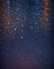 Obraz premium a dark blue background with a gradient of orange and blue lights scattered throughout, creating a sense of movement and energy.