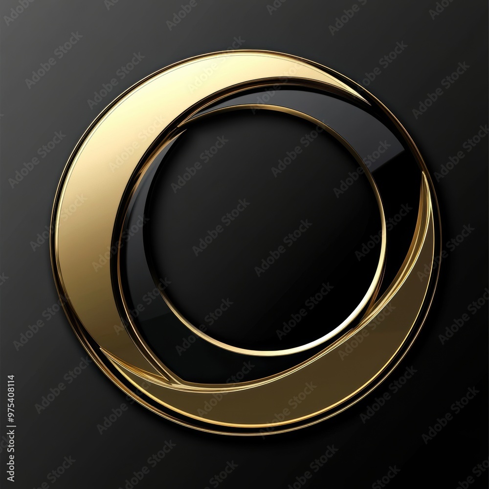 Canvas Prints gold circle frame.