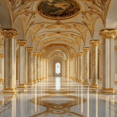 Fototapeta premium Golden Palace Hallway.