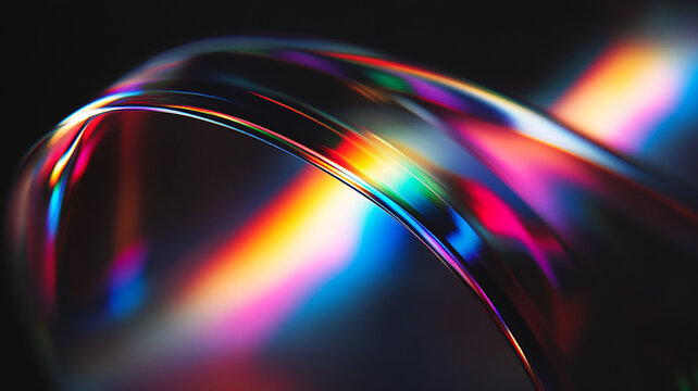 Abstract rainbow black background design, 3d rendering