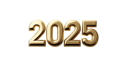 Golden 2025 number in 3D with a black background, perfect for celebrating the New Year or marking a significant future event.