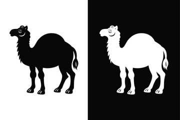 Sleek Camel Silhouette Icon. Modern Flat Graphic Design