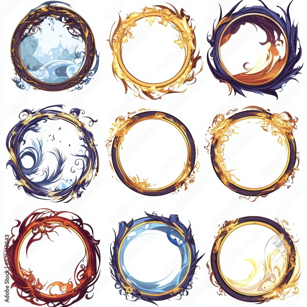 Poster ornate circle frames.