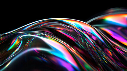 Abstract rainbow black background design, 3d rendering