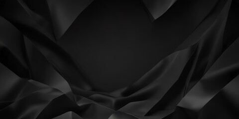 Obraz premium Abstract black background with curved lines and a dark center.