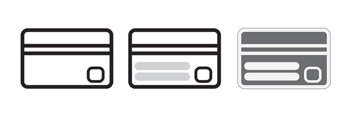 Credit card vector icon set . ATM card , debit card, icon vector . card icon .