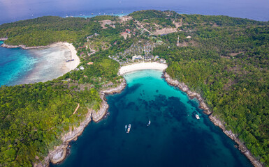 Obraz premium Aerial view of Koh Racha Yai in Phuket, Thailand