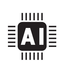 Artificial intelligence AI processor chip vector icon symbol. AI system icon illustration vector. stock vector. illustration. 