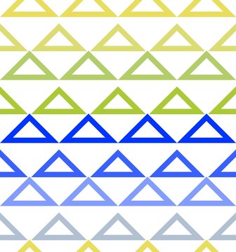 Modern horizontal pattern with geometric shapes. Abstract tiling over white backdrop. Seamless texture with passtel colored gradient.